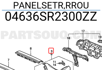 Honda 04636SR2300ZZ PANELSETR,RROU