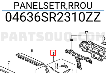 Honda 04636SR2310ZZ PANELSETR,RROU