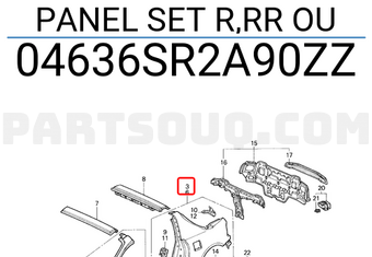 Honda 04636SR2A90ZZ PANEL SET R,RR OU