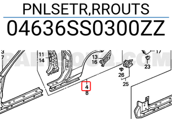 Honda 04636SS0300ZZ PNLSETR,RROUTS