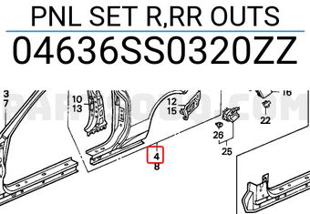 Honda 04636SS0320ZZ PNL SET R,RR OUTS