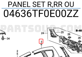 Honda 04636TF0E00ZZ PANEL SET R,RR OU