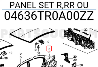 PANEL SET, R. RR. OU 04636TS4Z00ZZ | Honda Parts | PartSouq