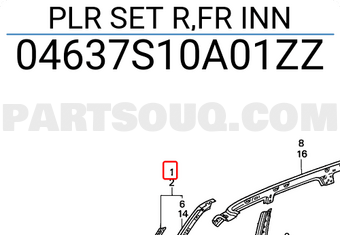 Honda 04637S10A01ZZ PLR SET R,FR INN
