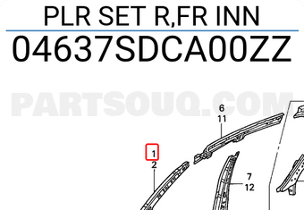 Honda 04637SDCA00ZZ PLR SET R,FR INN