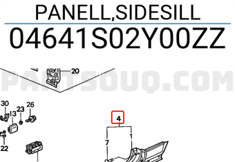 Honda 04641S02Y00ZZ PANELL,SIDESILL