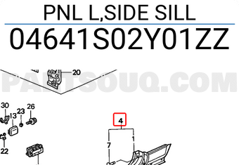 Honda 04641S02Y01ZZ PNL L,SIDE SILL