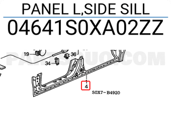 Honda 04641S0XA02ZZ PANEL L,SIDE SILL