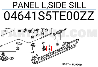 Honda 04641S5TE00ZZ PANEL L,SIDE SILL