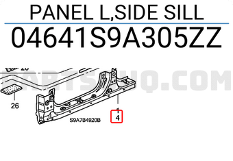 Honda 04641S9A305ZZ PANEL L,SIDE SILL