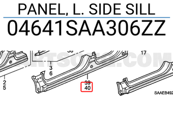 Honda 04641SAA306ZZ PANEL, L. SIDE SILL