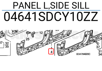 Honda 04641SDCY10ZZ PANEL L,SIDE SILL