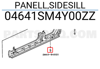 Honda 04641SM4Y00ZZ PANELL,SIDESILL