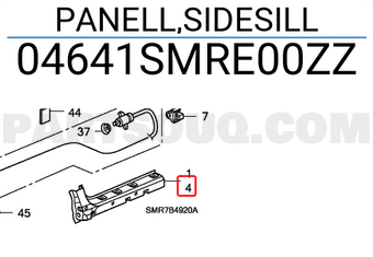 Honda 04641SMRE00ZZ PANELL,SIDESILL