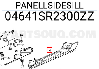 Honda 04641SR2300ZZ PANELLSIDESILL