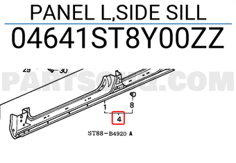 Honda 04641ST8Y00ZZ PANEL L,SIDE SILL