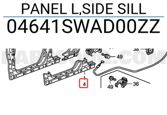 Honda 04641SWAD00ZZ PANEL L,SIDE SILL