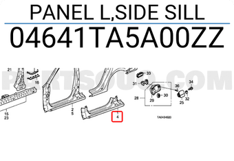 Honda 04641TA5A00ZZ PANEL L,SIDE SILL