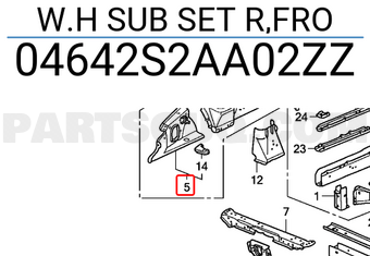 Honda 04642S2AA02ZZ W.H SUB SET R,FRO