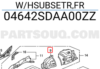 Honda 04642SDAA00ZZ W/HSUBSETR,FR