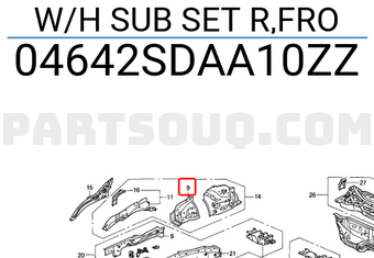 Honda 04642SDAA10ZZ W/H SUB SET R,FRO