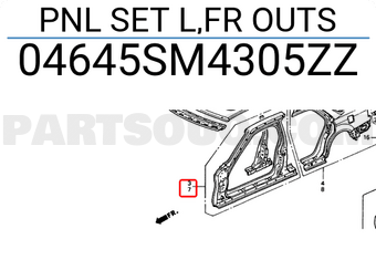 Honda 04645SM4305ZZ PNL SET L,FR OUTS