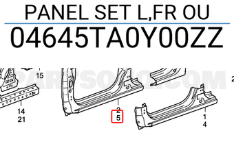 Honda 04645TA0Y00ZZ PANEL SET L,FR OU