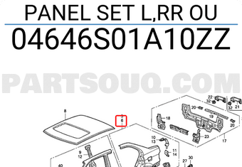 Honda 04646S01A10ZZ PANEL SET L,RR OU