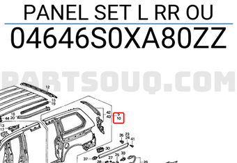 Honda 04646S0XA80ZZ PANEL SET L RR OU