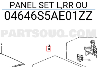 Honda 04646S5AE01ZZ PANEL SET L,RR OU