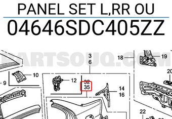 Honda 04646SDC405ZZ PANEL SET L,RR OU