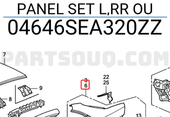 Honda 04646SEA320ZZ PANEL SET L,RR OU