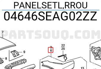 Honda 04646SEAG02ZZ PANELSETL,RROU