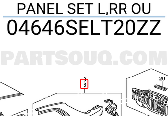 Honda 04646SELT20ZZ PANEL SET L,RR OU