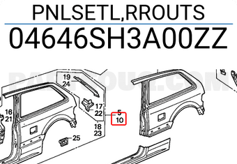 Honda 04646SH3A00ZZ PNLSETL,RROUTS