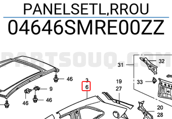 Honda 04646SMRE00ZZ PANELSETL,RROU