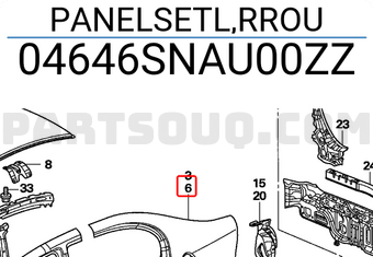 Honda 04646SNAU00ZZ PANELSETL,RROU