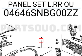Honda 04646SNBG00ZZ PANEL SET L,RR OU