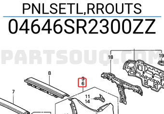 Honda 04646SR2300ZZ PNLSETL,RROUTS
