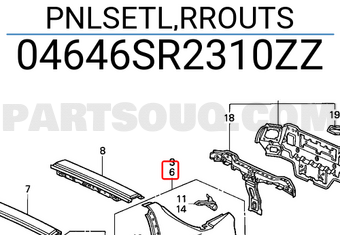 Honda 04646SR2310ZZ PNLSETL,RROUTS