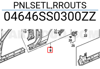 Honda 04646SS0300ZZ PNLSETL,RROUTS