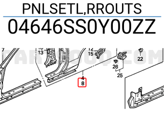 Honda 04646SS0Y00ZZ PNLSETL,RROUTS