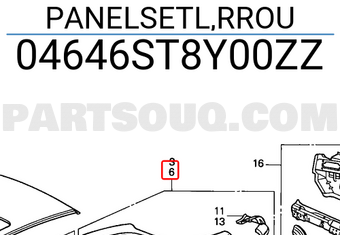 Honda 04646ST8Y00ZZ PANELSETL,RROU