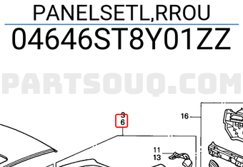 Honda 04646ST8Y01ZZ PANELSETL,RROU