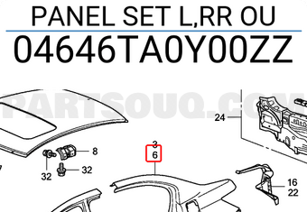 Honda 04646TA0Y00ZZ PANEL SET L,RR OU
