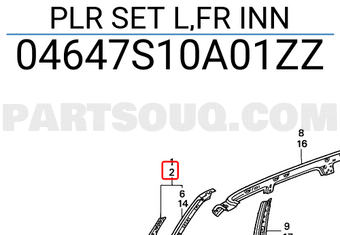 Honda 04647S10A01ZZ PLR SET L,FR INN