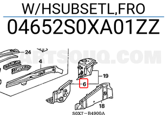 Honda 04652S0XA01ZZ W/HSUBSETL,FRO