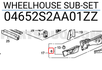 Honda 04652S2AA01ZZ WHEELHOUSE SUB-SET