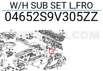 Honda 04652S9V305ZZ W/H SUB SET L,FRO