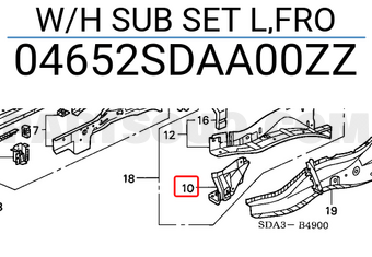 Honda 04652SDAA00ZZ W/H SUB SET L,FRO
